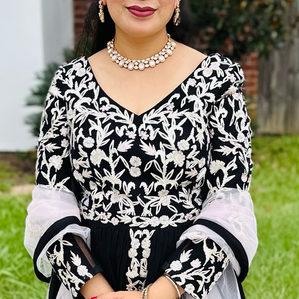 Exclusive desigener drees 
Georget fabric with premium quality gotta patti work